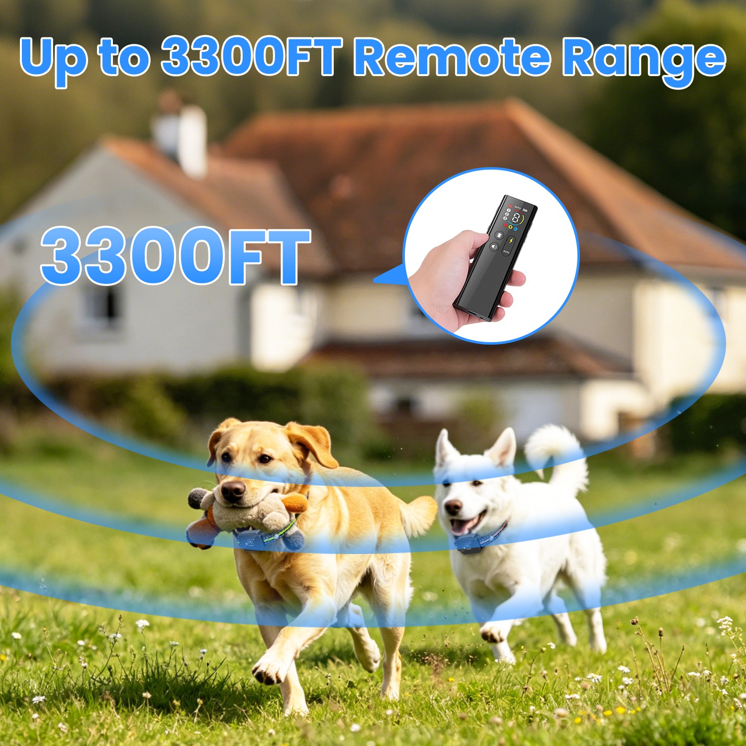 Collar Antiladridos y de Descarga 2 en 1 para Perros Collar de Entrenamiento con Control Remoto Recargable Impermeable IP68 con 3 Canales para Perros Medianos y Pequeños — imagen 4