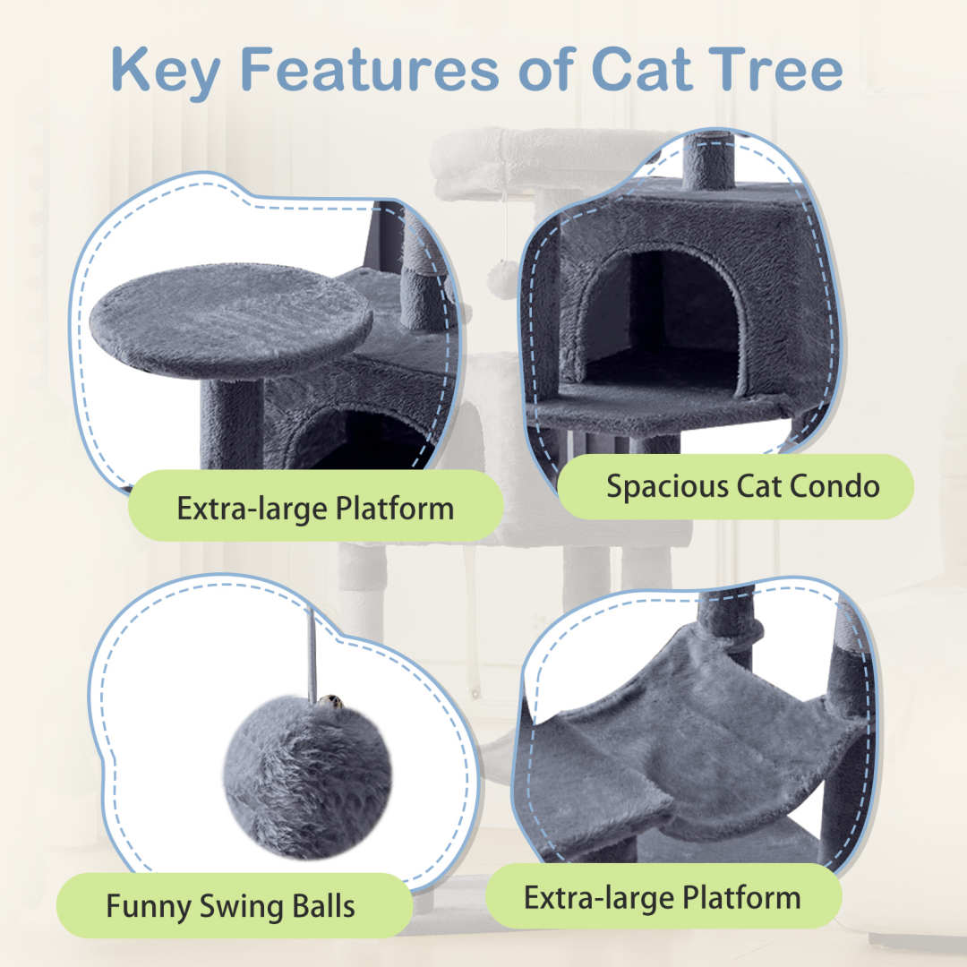 Torre para Gatos de Alto Rendimiento: Arbol Climático con Postes de Escarbar de Sisal Natural — imagen 27
