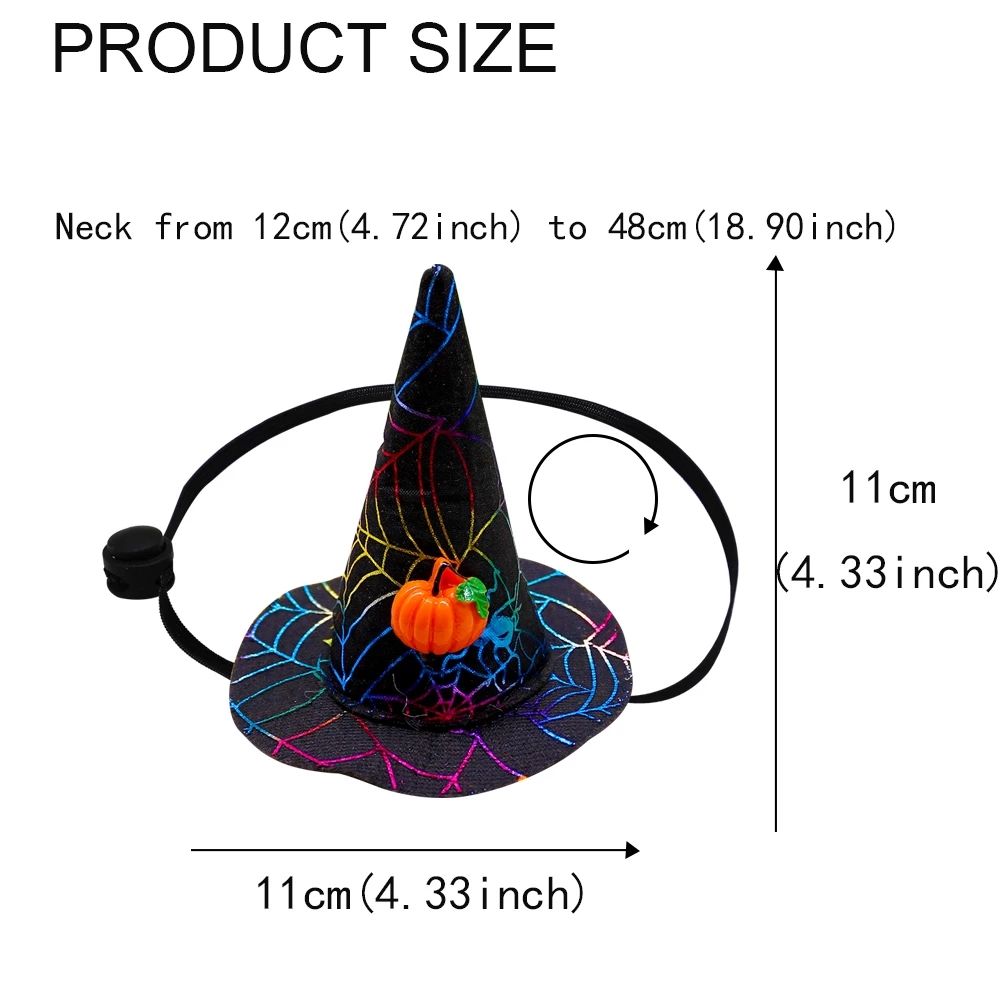 Halloween Spider Web Witch Hat Elastic Hair with Pet Supplies Dog Cat Pumpkin Bat Hat Hair Accessories — image 4