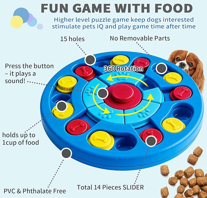 Interactive Dog Puzzle Toy, Treat Dispenser For Mental Stimulation, Enrichment And Slow Feeding — image 4