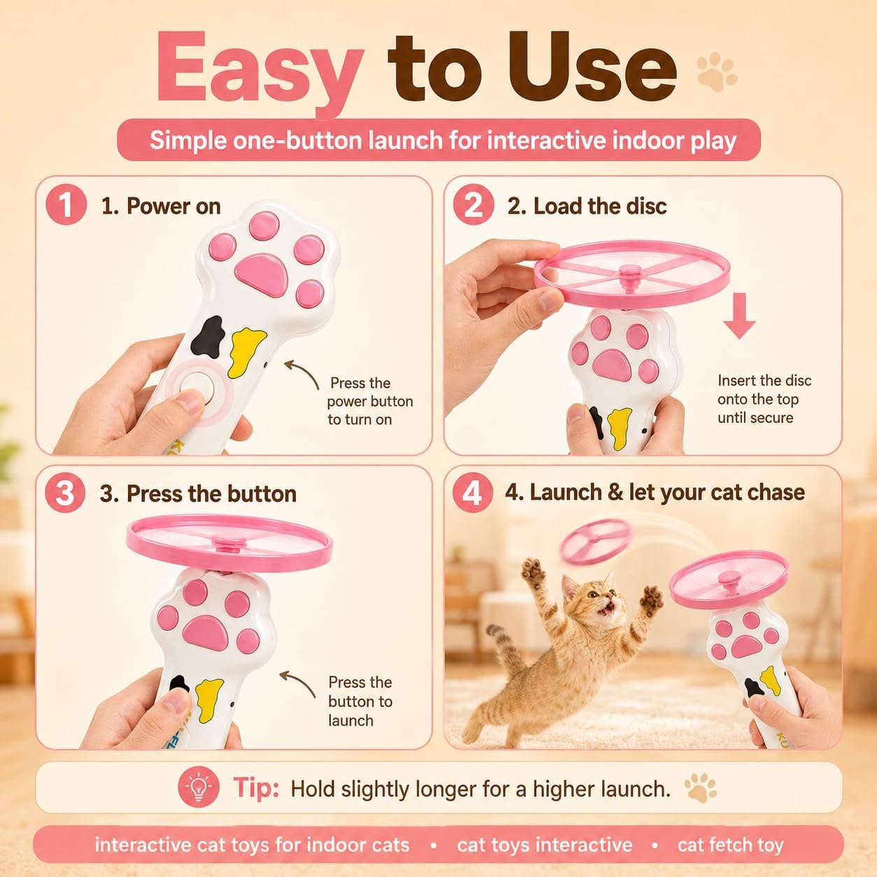 Interactive Cat Toy Launcher For Kittens, Automatic Toy Dispenser For Active Play And Exercise — image 3
