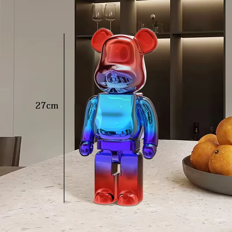 Graffiti Bear Statue Paint Block Bear Decor Resin Desktop Ornaments Home Decoration Living Room Bear Floor Sculpture Gifts — image 15