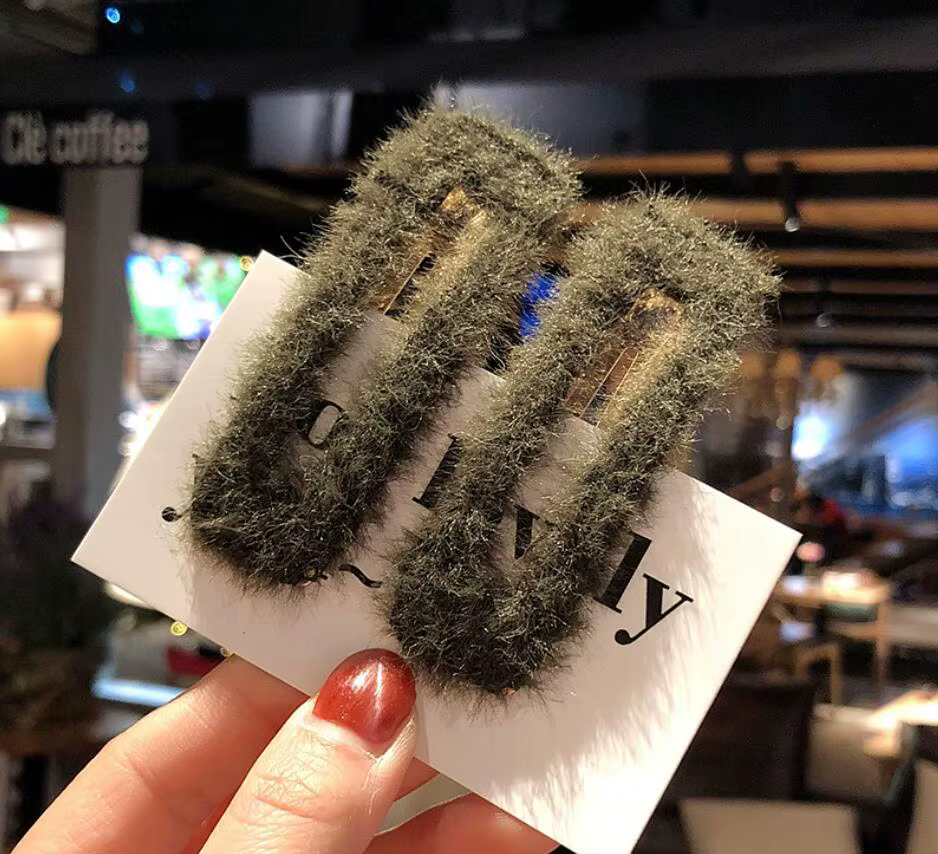 Par de Broches Geométricos Cuadrados Estilo Coreano Minimalista de Pelo Sintético Tipo Conejo, Broche Para Cabello Femenino, Accesorios Para el Cabello — imagen 25