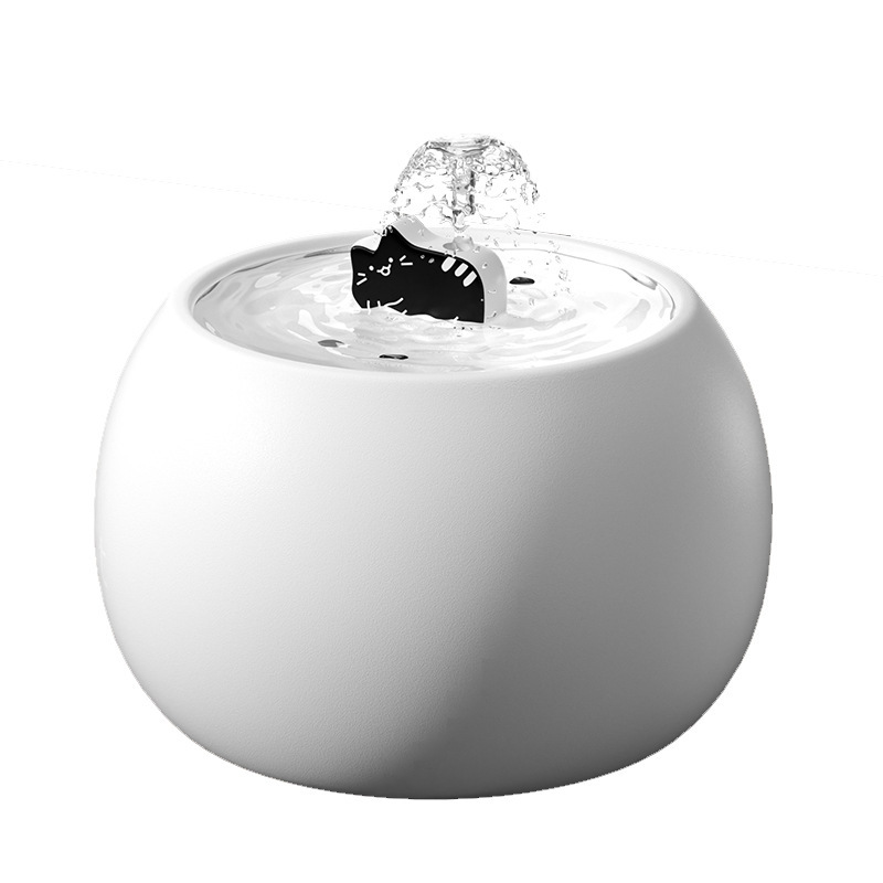 Cartoon Kitten Pet Ceramic Water Dispenser Dual Color Electric Flowing Water Circulation Filter Home Water Machine — image 5