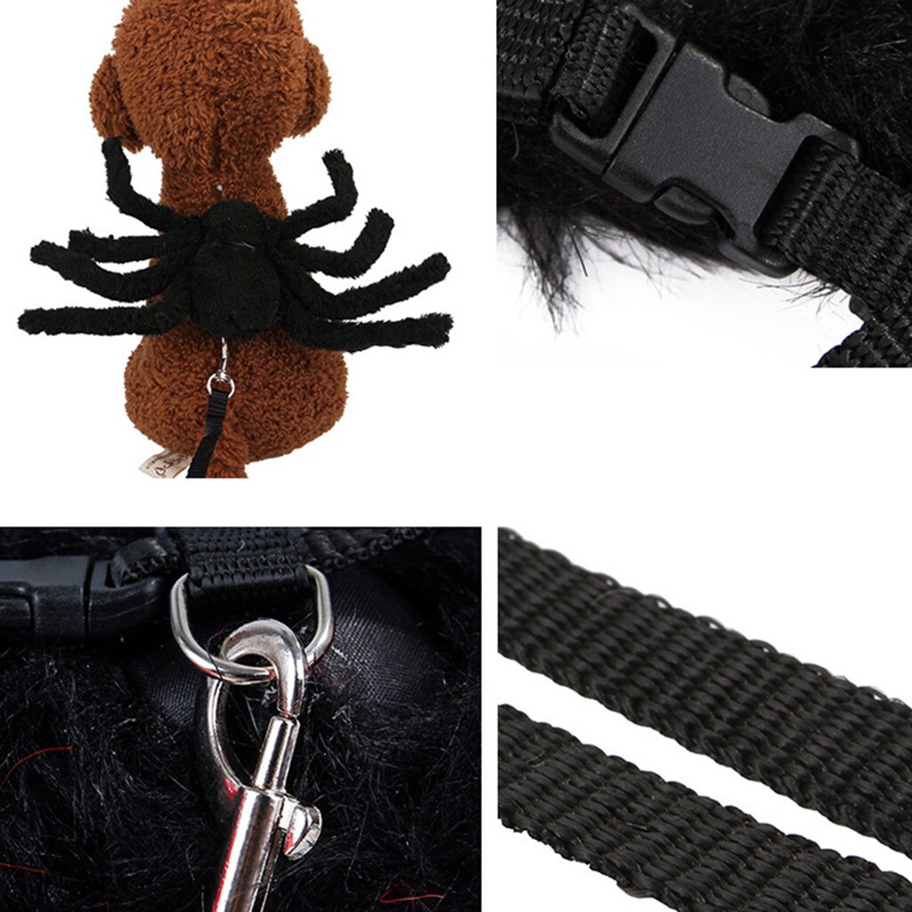 Ropa de Animales Vestimenta para Gatos y Perros Disfraz de Halloween Cuello con Correa Spider Artes Natural Hogar Decoración de Halloween — imagen 3