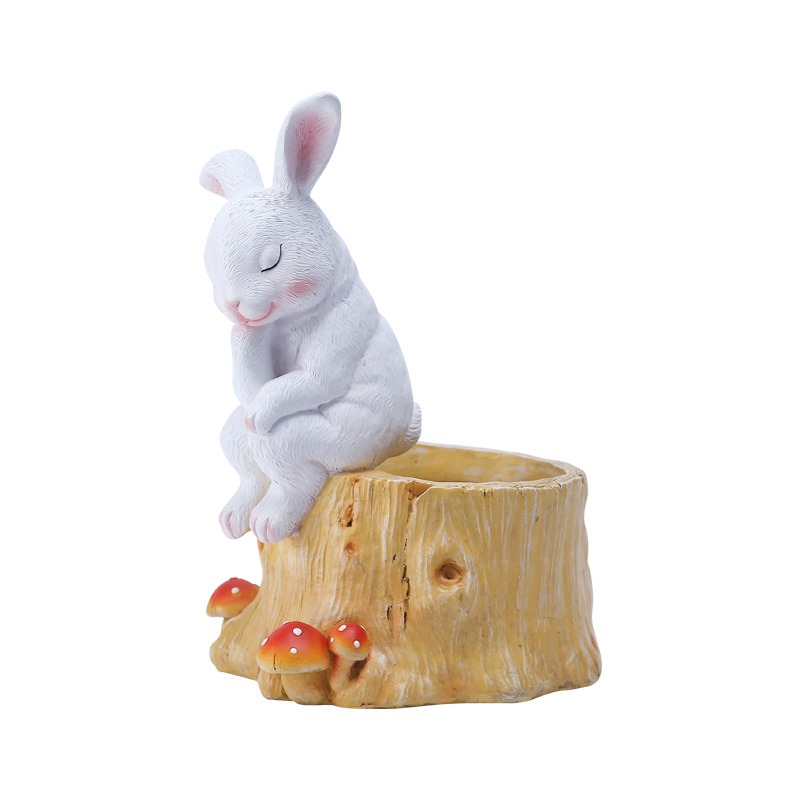 Decoración de jardín para interior con conejo de porcelana — imagen 1