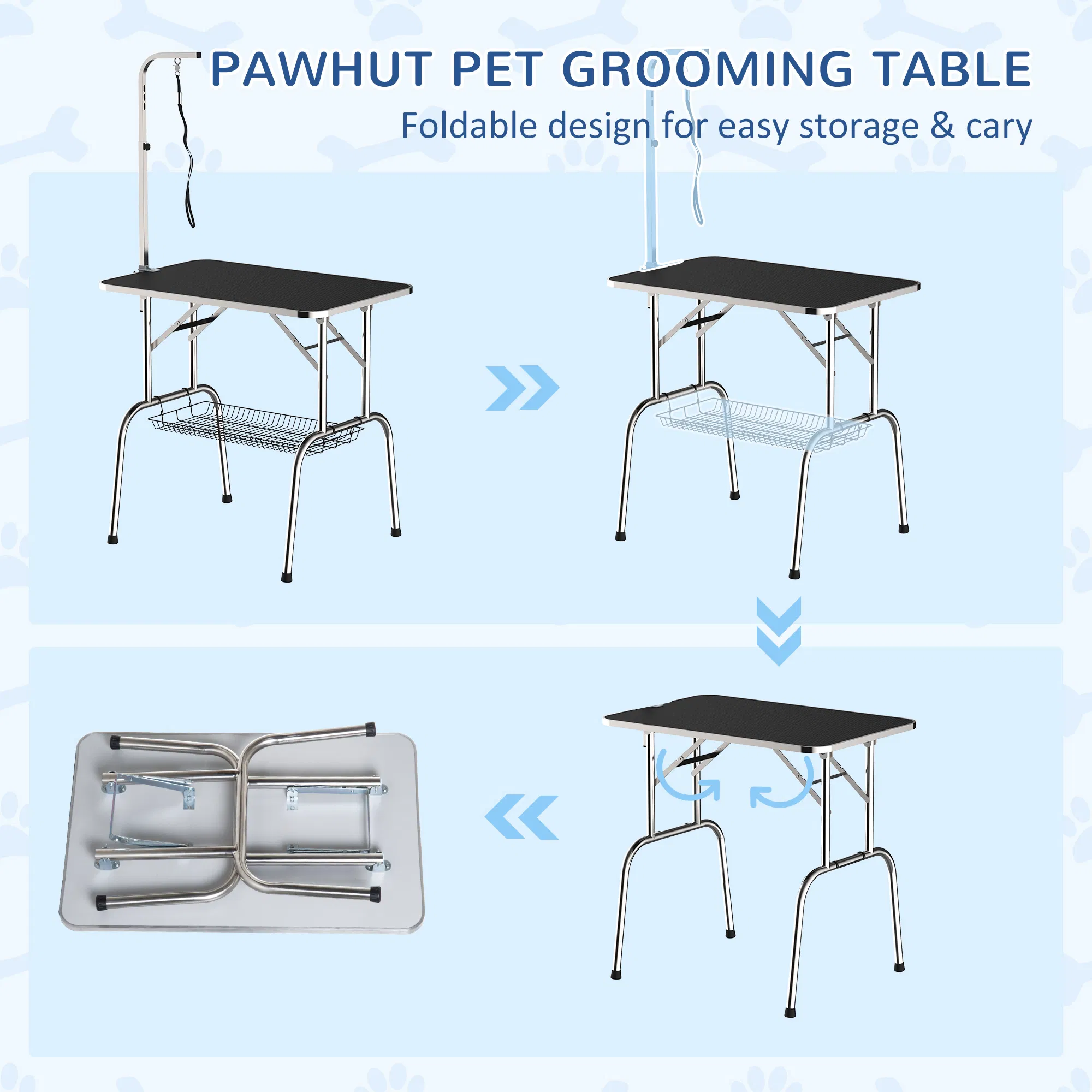 36-inch Dog Grooming Table Stainless Steel QUALITY GUARANTEED with Adjustable Arm and Basket — image 2
