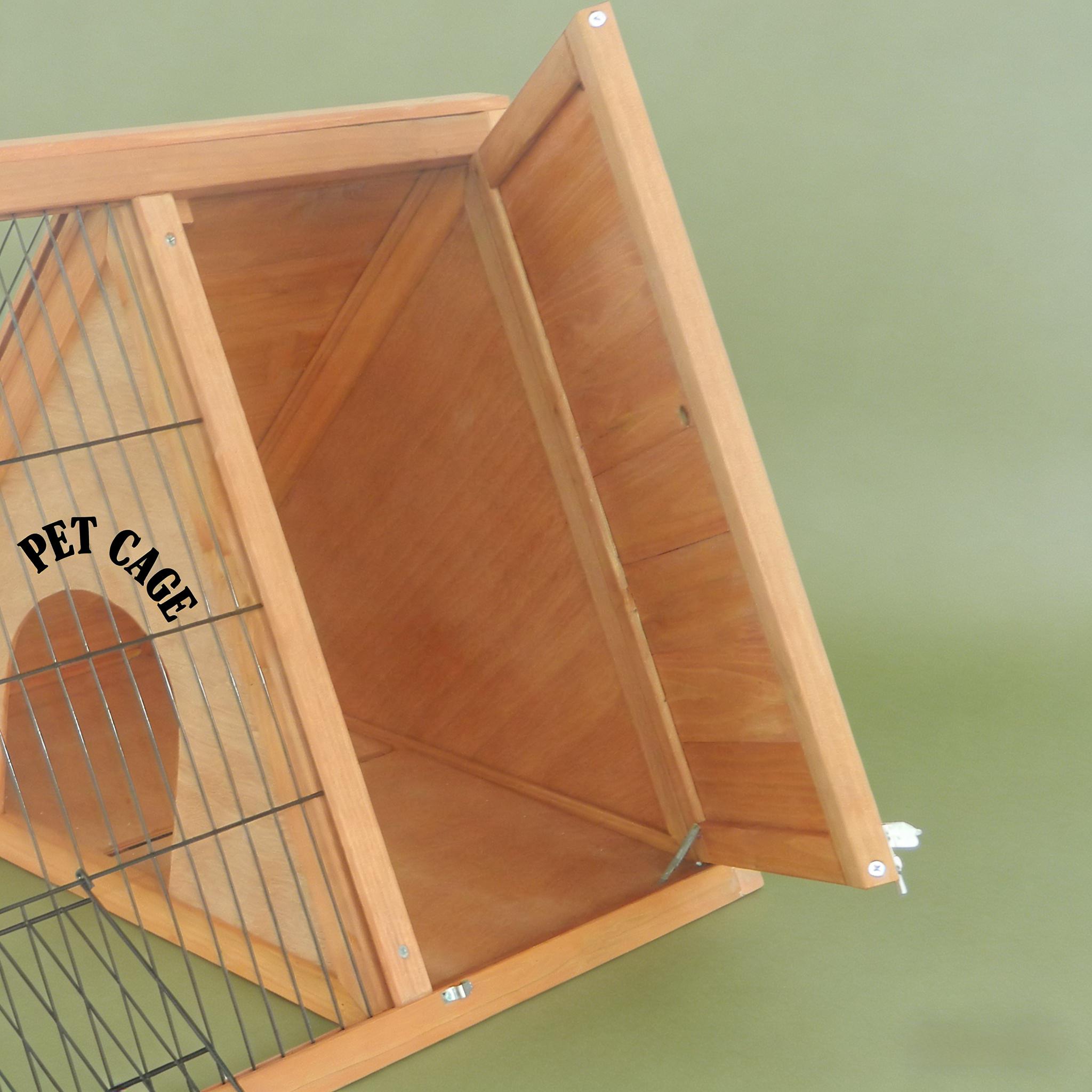 A-Frame Wooden Pet House, Small Animal Cage Rabbit Hutch — image 7