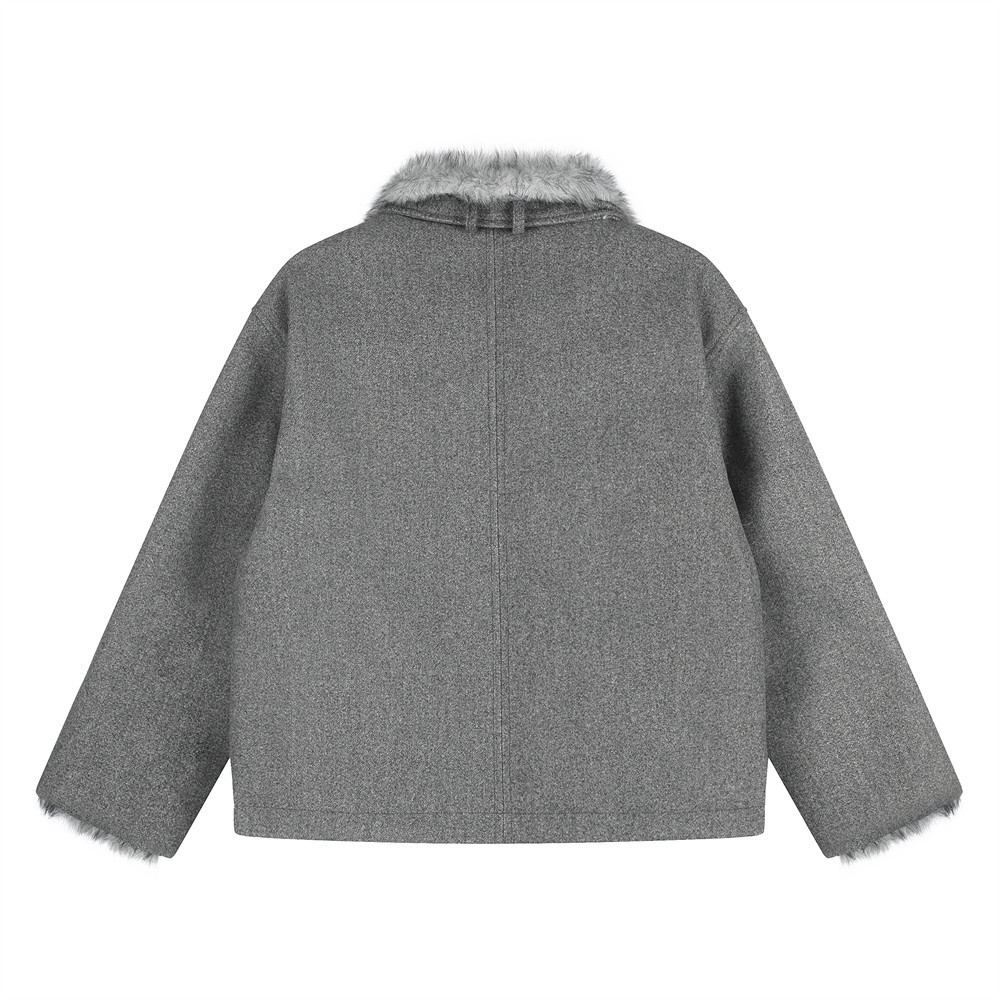 Imitation rabbit fur lapel fur jacket — image 3