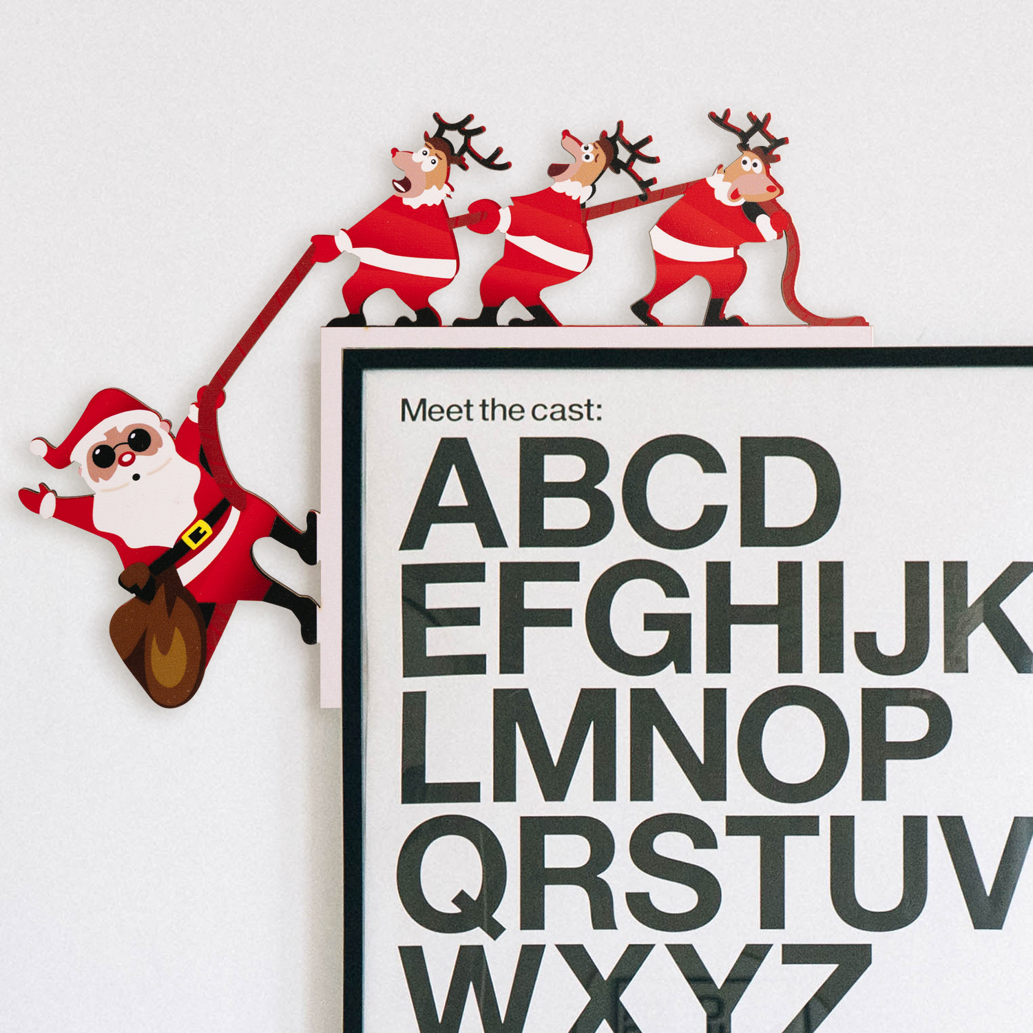 Decoraciones Navideñas Puerta de Entrada Colgante Santa Claus y Renos — imagen 4