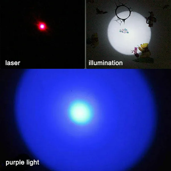 3in1 1mw Cat Laser Pointer Pen USB Rechargeable For Cat Toy White Torch & UV Light — image 2