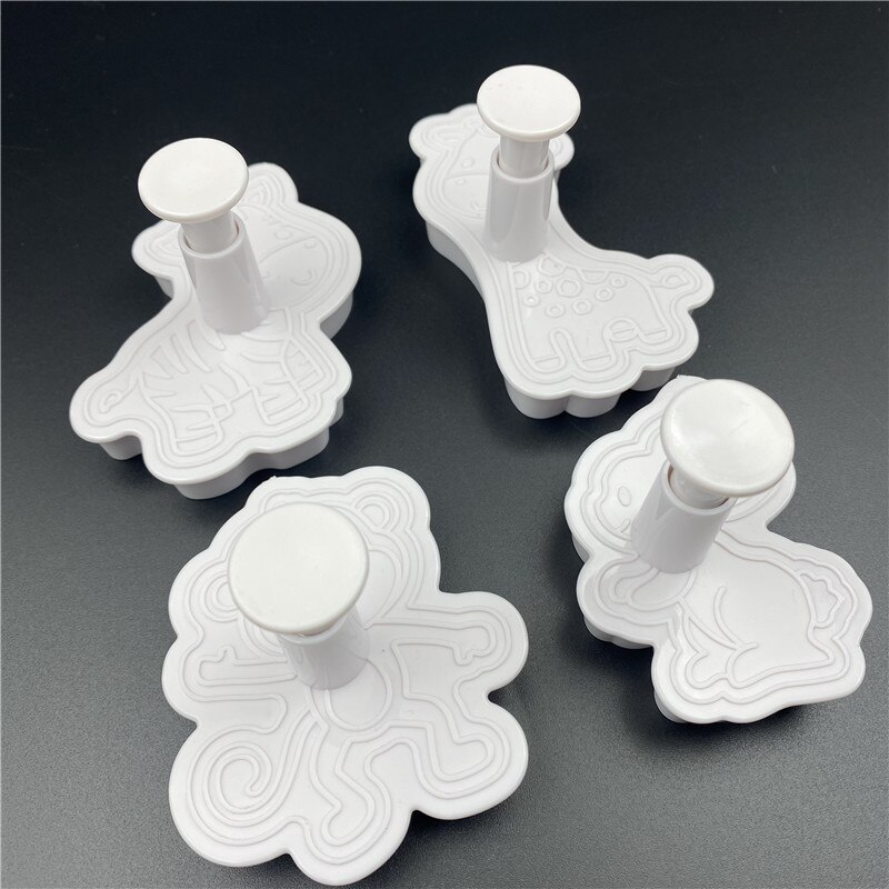 4Pcs/Set Rabbit Monkey Plastic Biscuit Mold DIY Kitchen Cake Decorating Tools Cookie Cutter Stamp Fondant Embosser Die — image 5