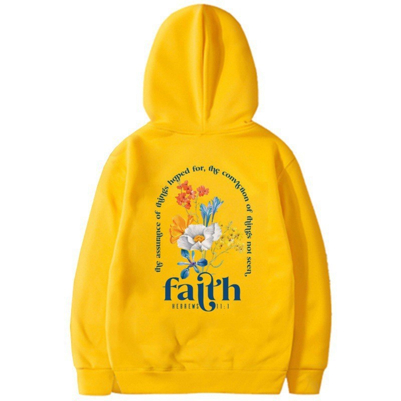 Women's Fleece Lined Oversized Sleeve Hoodie Solid Color Letter Print Kangaroo Pocket Drawstring Hood — image 10