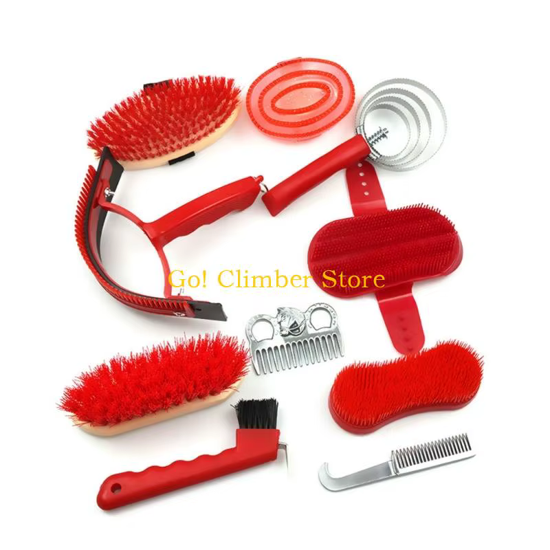 Q84C Horse Shedding Grooming Massaging Tool Set Bathing Cleaning Supply Horse Equipment Cleaning Tool — image 4