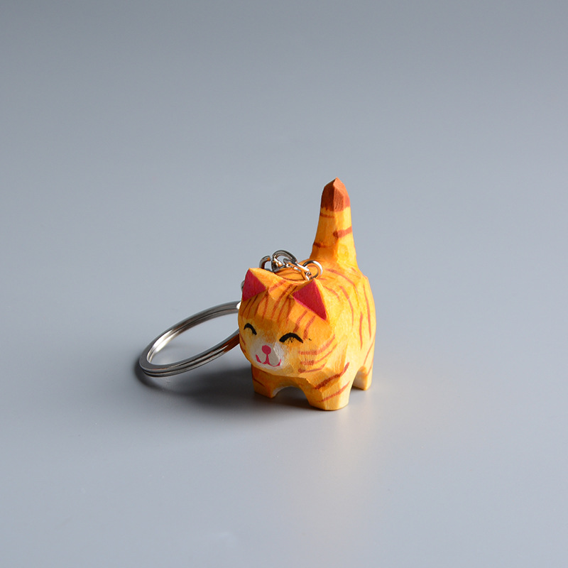 Creative Wooden Cat Trinkets Crafts Handmade Wood Carving — image 37