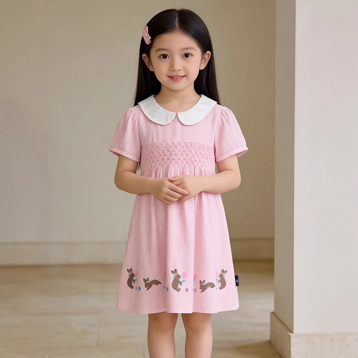 Vestido de Niña con Estampado de Conejo - Transpirable — imagen 6