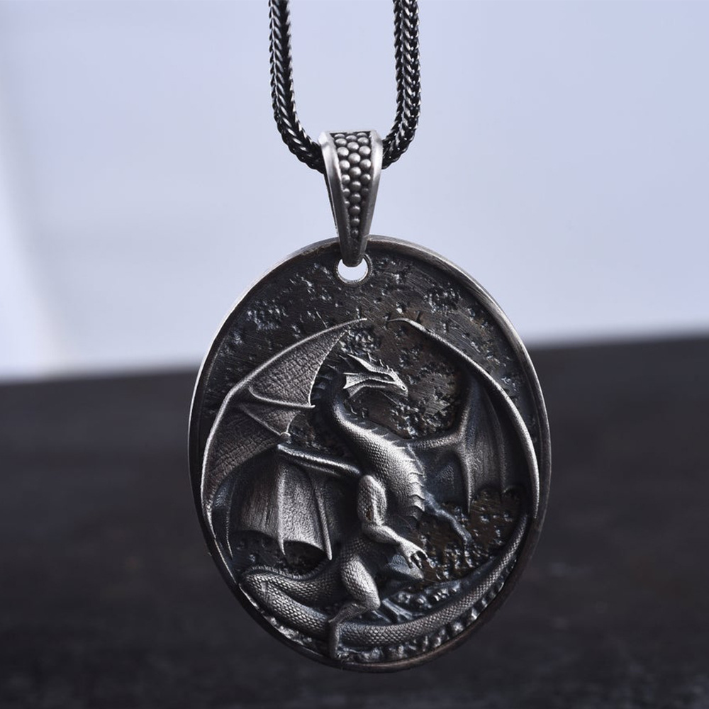 Men's Western Dragon Animal Hip Hop Pendant Necklace — image 4