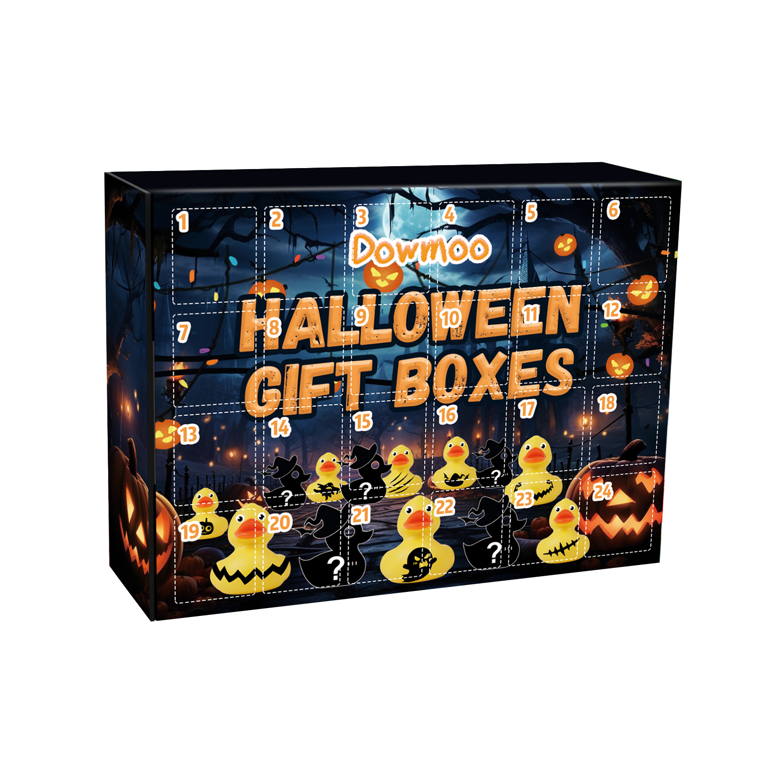 Halloween Duck Blind Box, Advent Countdown 24 Grid Surprise Decoration Rubber Duck Toy Gift Box — image 1