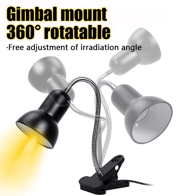 Soporte de lámpara de calefacción para reptiles con luz UVA UVB rotatable punto de calor simulación del sol para tortuga lagarto dimmer 220-240V — imagen 5