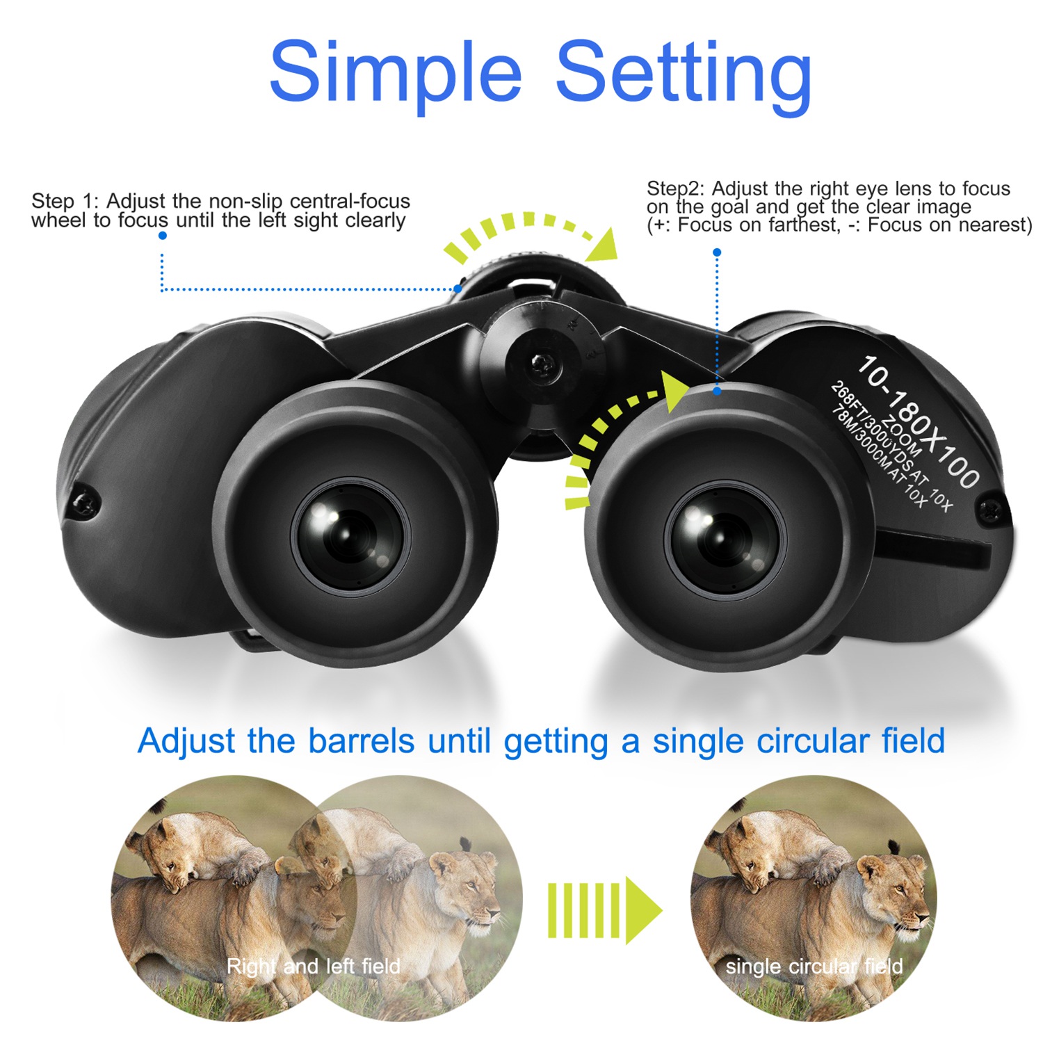 Binoculares Portátiles con Zoom y Lente FMC Visión Nocturna en Baja Luz para Observación de Aves, Caza, Eventos Deportivos y Conciertos, para Adultos y Niños — imagen 6