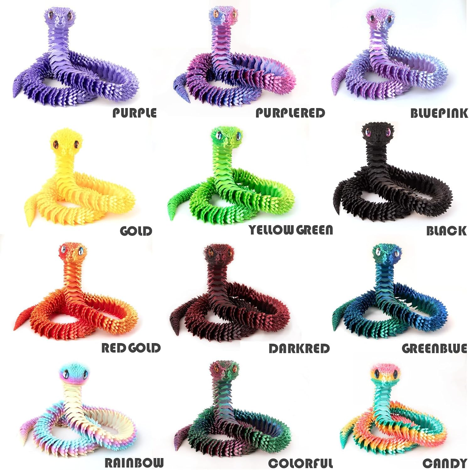 PurpleRed 30 Inch 3D Printed Snake, Executive Desk Toys — image 6