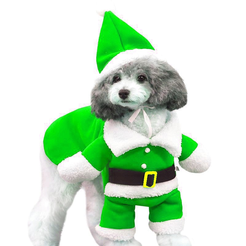 Ropa para mascotas con ropa de peluche para perros pequeños, ropa de invierno y verano con trajes de Papá Noel para gatos y perros — imagen 3