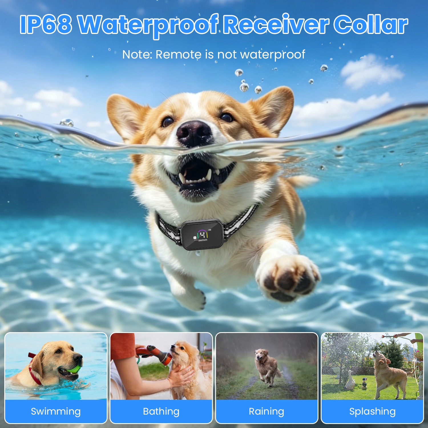 Collar Antiladridos y de Descarga 2 en 1 para Perros Collar de Entrenamiento con Control Remoto Recargable Impermeable IP68 con 3 Canales para Perros Medianos y Pequeños — imagen 16