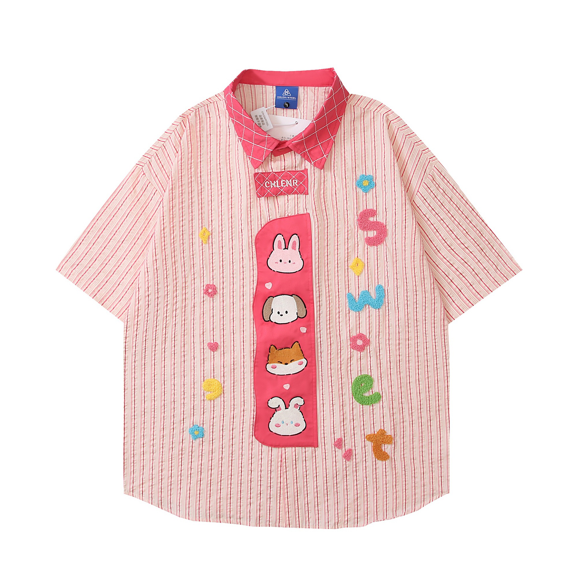 Small animal embroidery short sleeved shirt — image 7