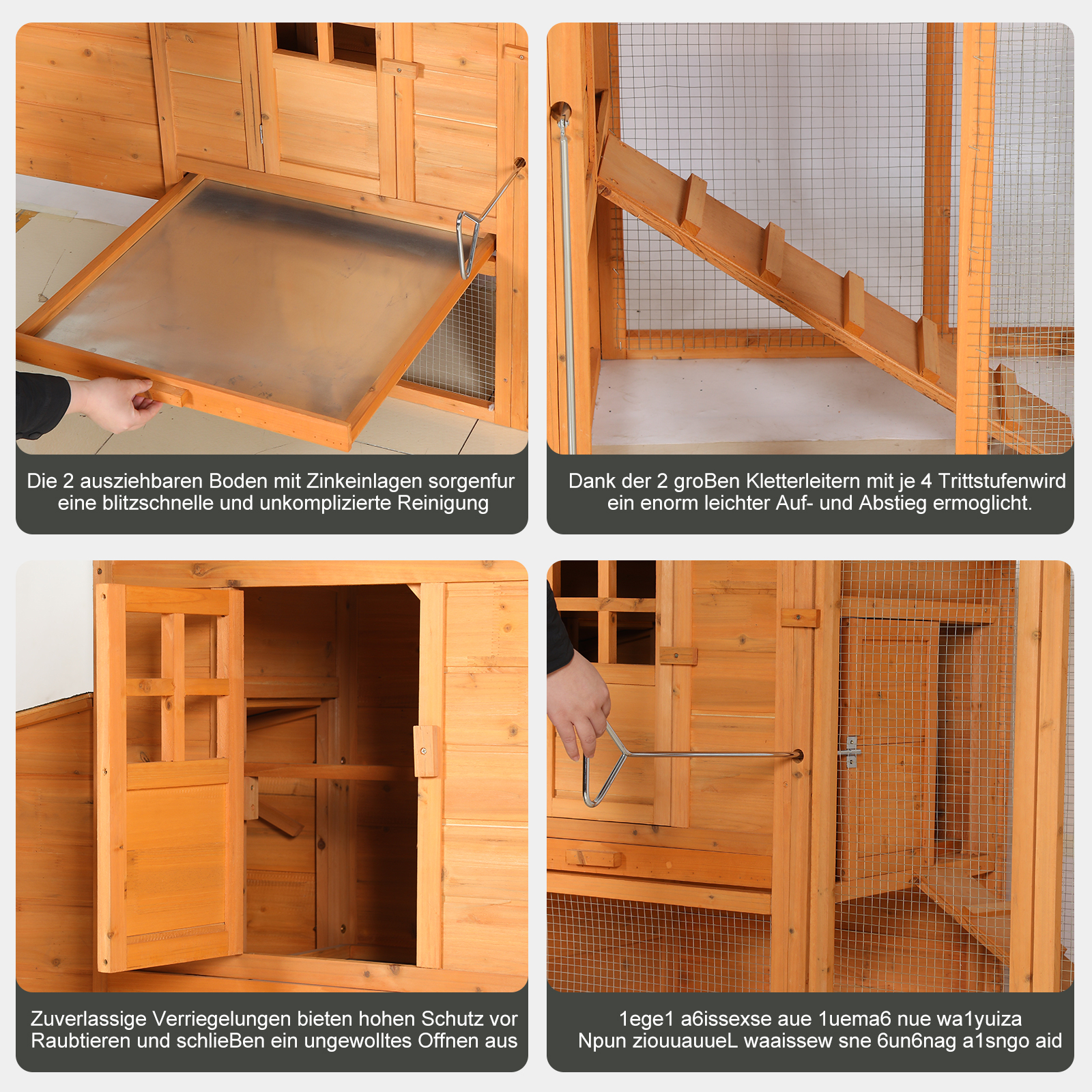 Extra-large Wooden Chicken Coop, Outdoor Unit That Can Be Easily Assembled And Stable, Indoor With Cleaning Tray And Waterproof Roof — image 4