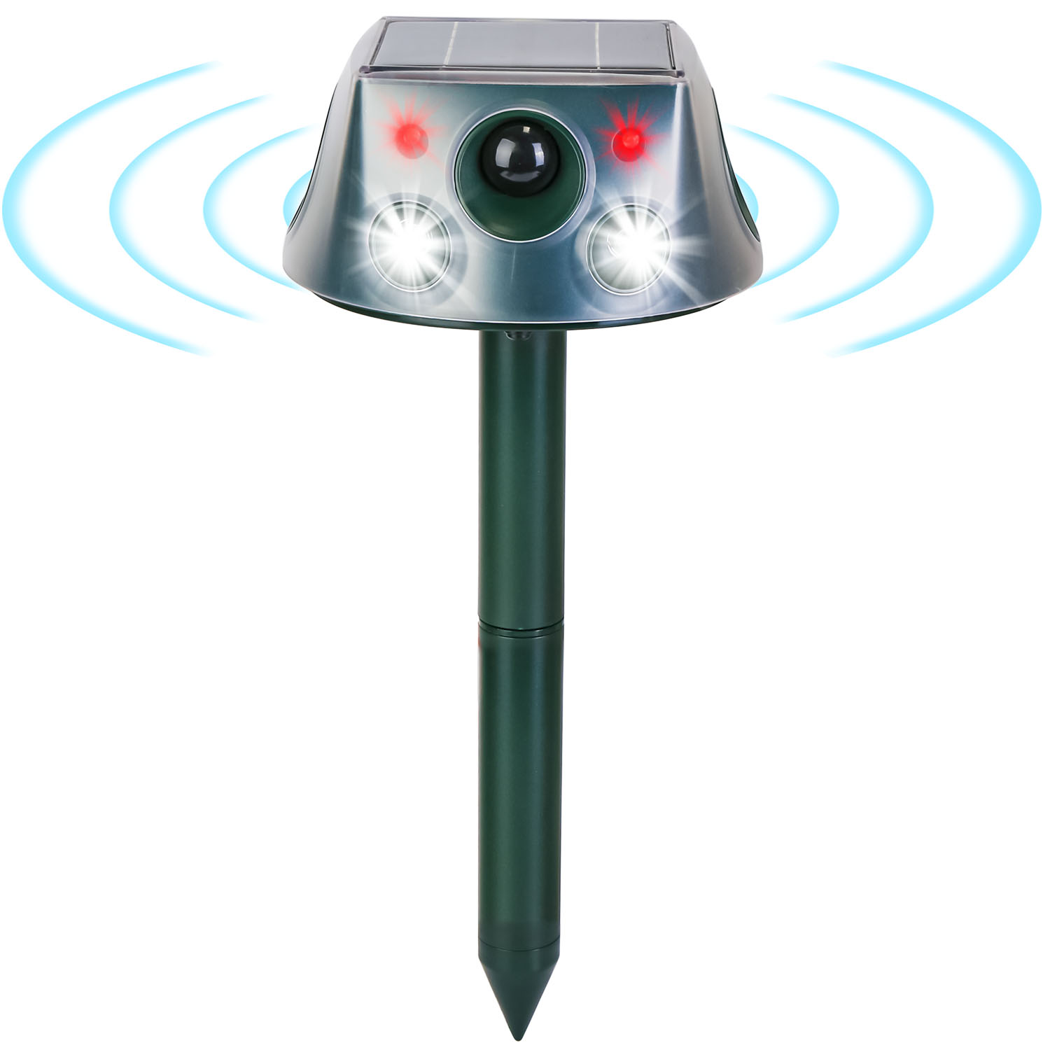 Ultrasonic Solar Animal Repeller Outdoor Mole Snake Squirrel Repellent Waterproof With 3 Modes Motion Sensor Vibration Stake For Farm Garden Yard — imagen 1