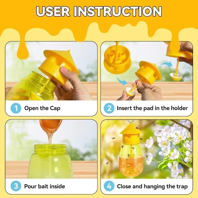 Trampa Para Moscas de la Fruta Reutilizable, 1-5x, Atrapainsectos de Plástico Transparente y Ecológico, Herramienta de Control de Plagas Para Hogar, Jardín y Huerto — imagen 5