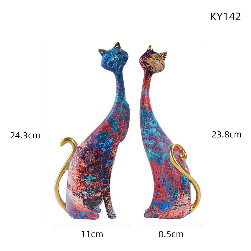 Ornamento de Hogar para Pareja con Gato — imagen 1