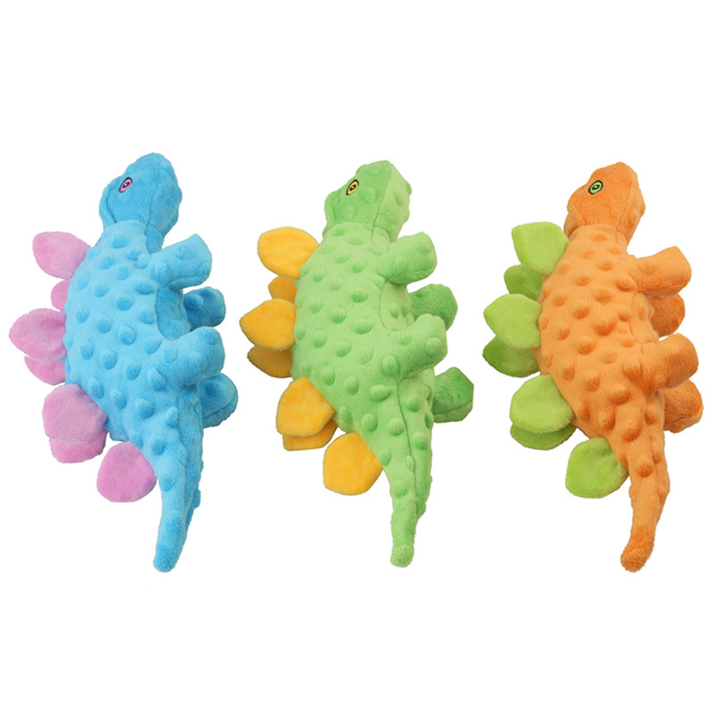 New Pet Plush Sound Toy Dinosaur Dog Relief Moaning Teeth Cleaning Cartoon Stegosaurus Toy — image 3