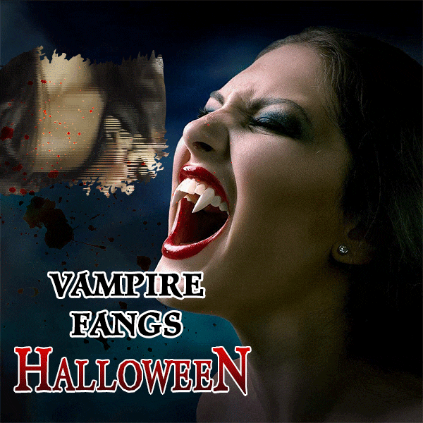 Halloween Vampire Teeth Retractable Dentures Zombie Teeth Small Tiger Teeth Vampire Fangs Retractable Dentures For Adult Kids — image 1