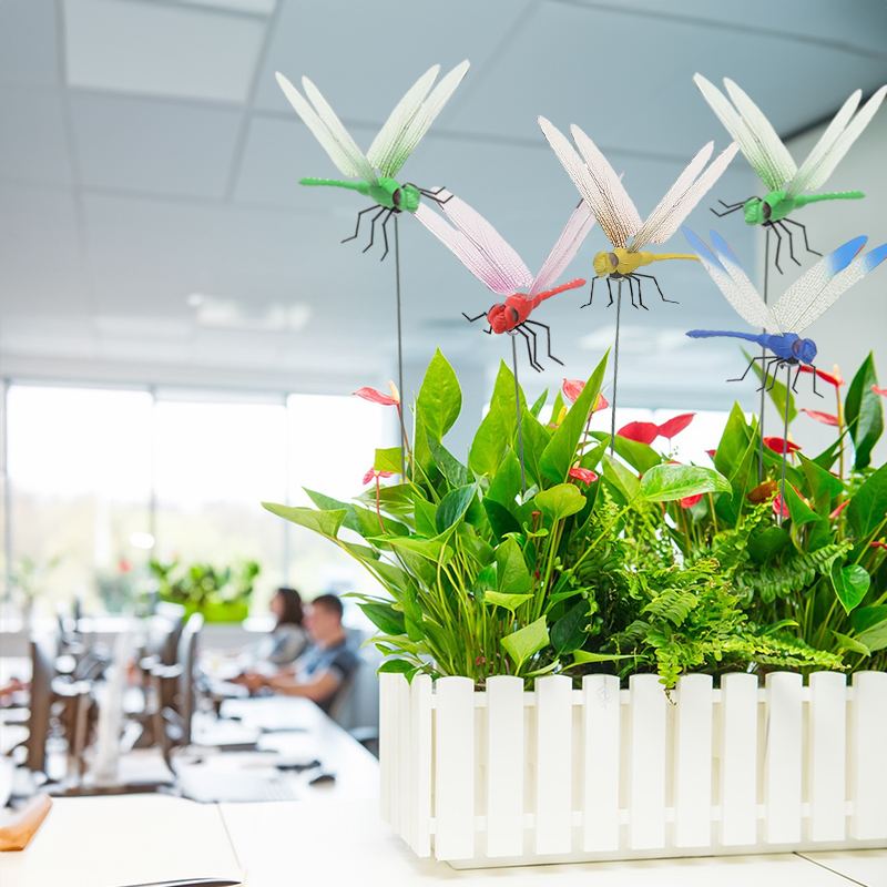 12pcs Dragonfly Hat Clips: realistic garden stake-style 3D outdoor decorative lures — image 2