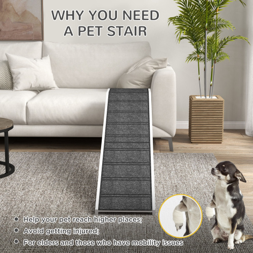Ramp For Dog Bed, Pet Ramp For Dog With Non-slip Carpet And Top Platform — imagen 8