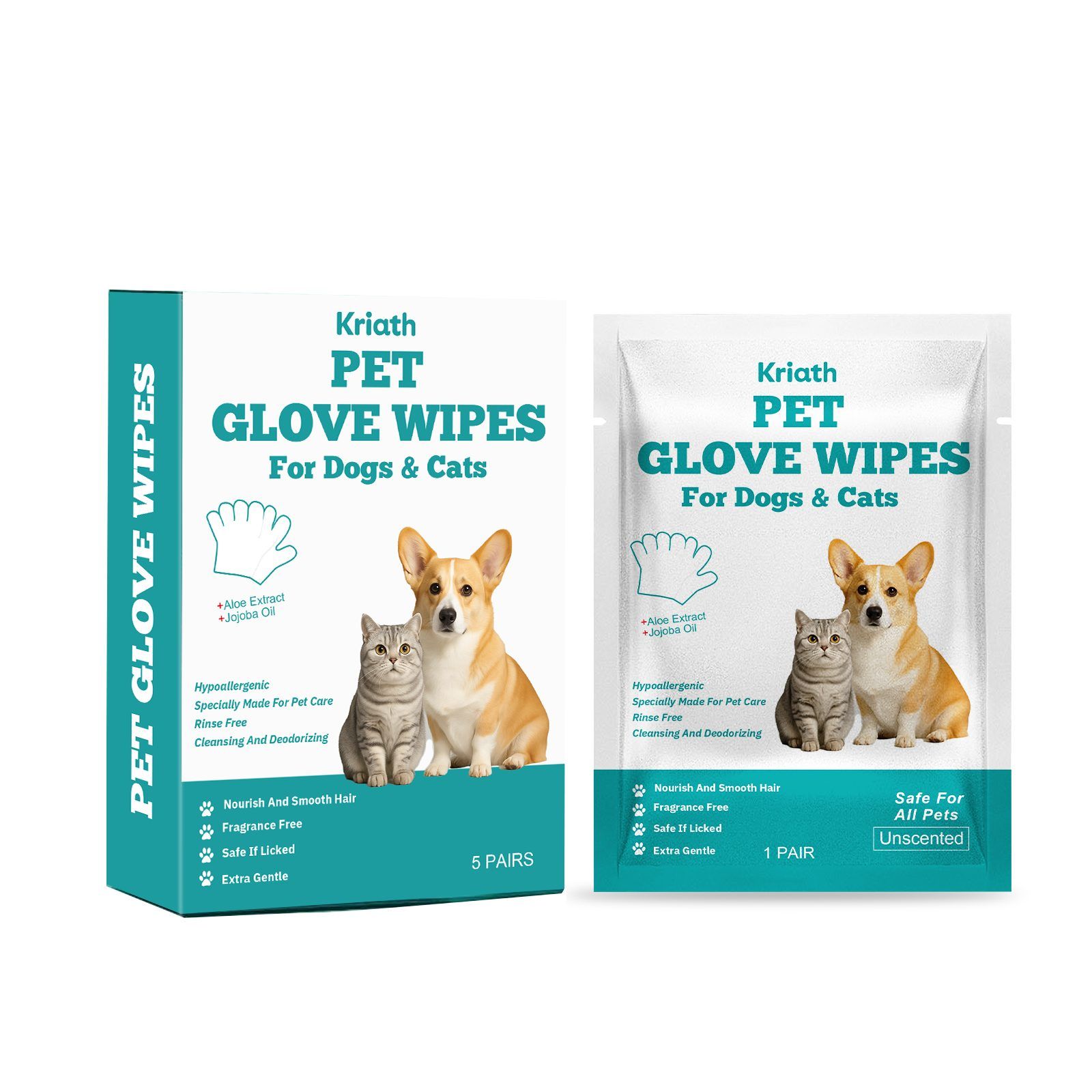 Kriath Disposable Pet Glove Wipes, 5 Pieces — image 2