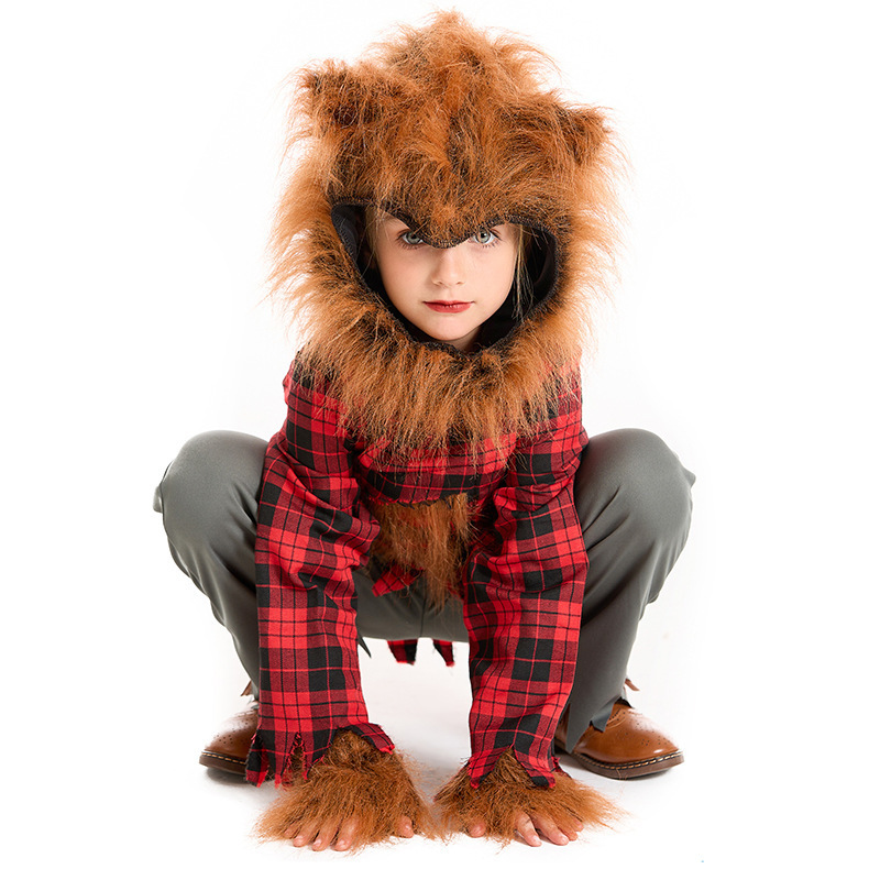 Halloween Kids' Costume Animal Werewolf Outfit for Boys and Girls, Cosplay Big Bad Wolf and Little Red Riding Hood — image 1