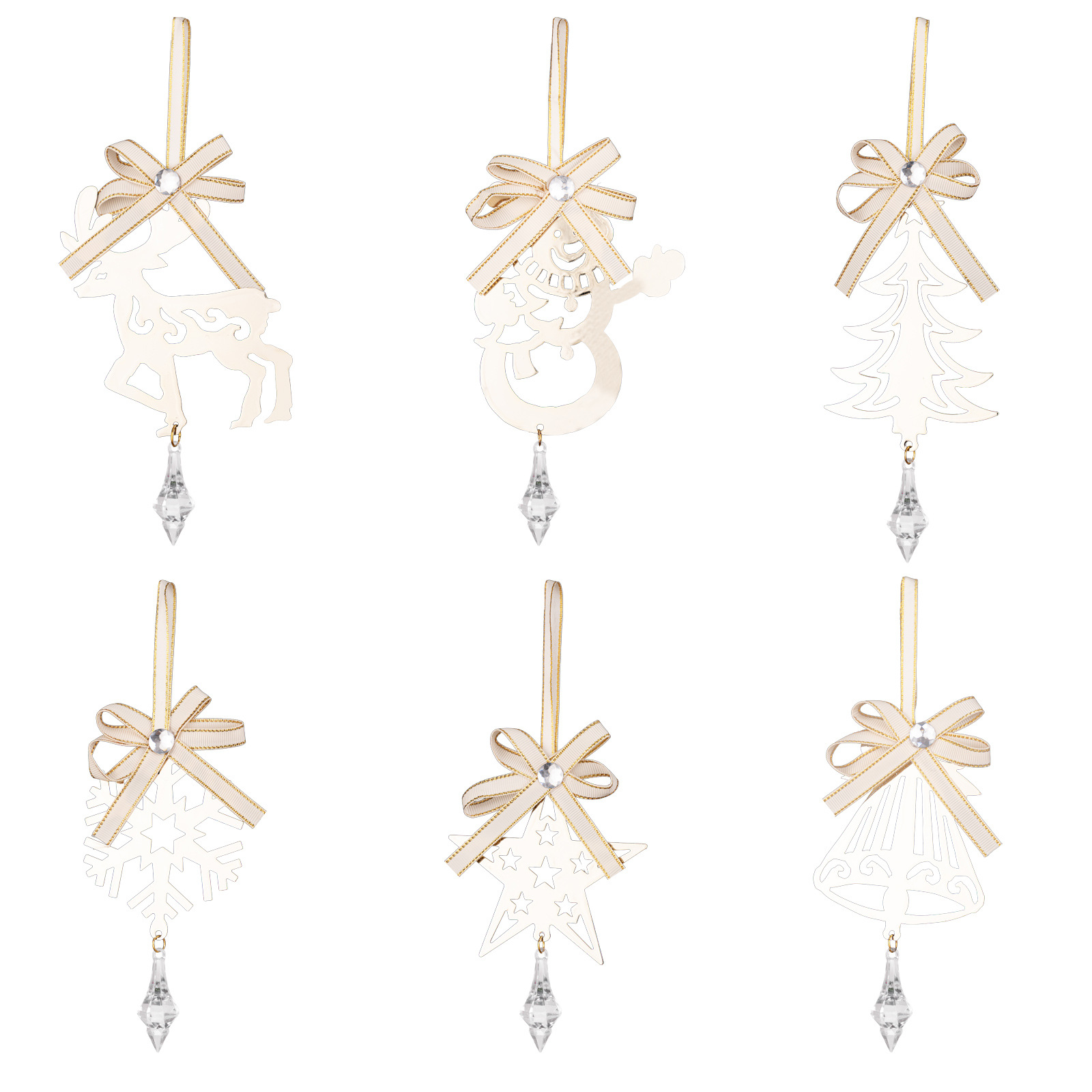 Creative Iron Icicle Ornament for Christmas Tree, Reindeer, Snowman, Snowflake Hanging Decorations — image 2