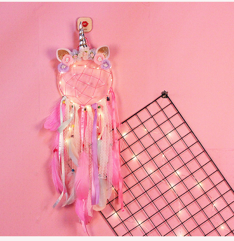 New Creative Indian Feather Lace Unicorn Dream Catcher Cute Girly Heart Room Decoration Birthday Gift — image 7
