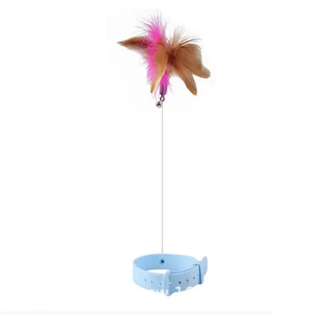 Interactive Cat Toy Self-hi Game for Cats Feather Teaser Stick with Bell Cat Teaser Stick Collar Kitten Playing Pet Accessories — image 7