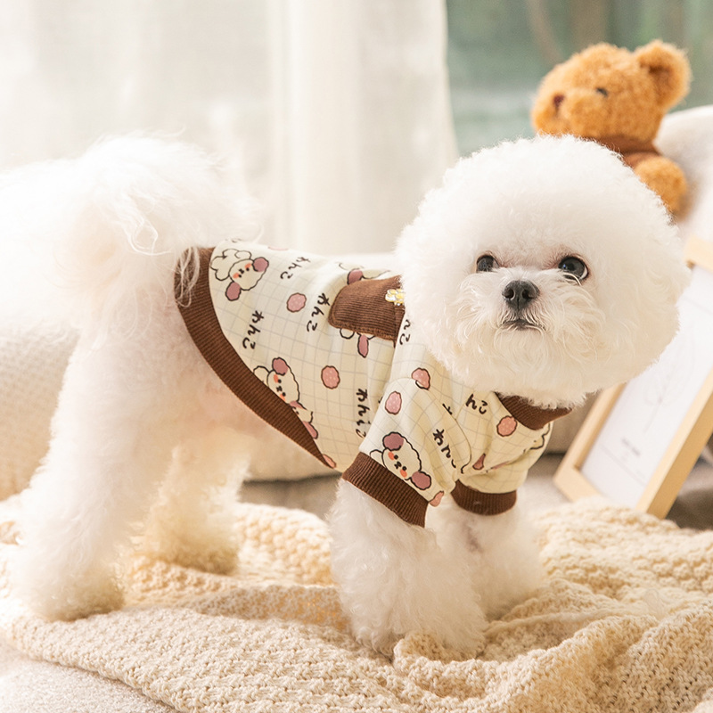 Small Dog Clothes Cute Full Print Fall And Winter Bottoming Shirt Cats Warm Sweatshirt Pet Small Dog Clothing — image 3