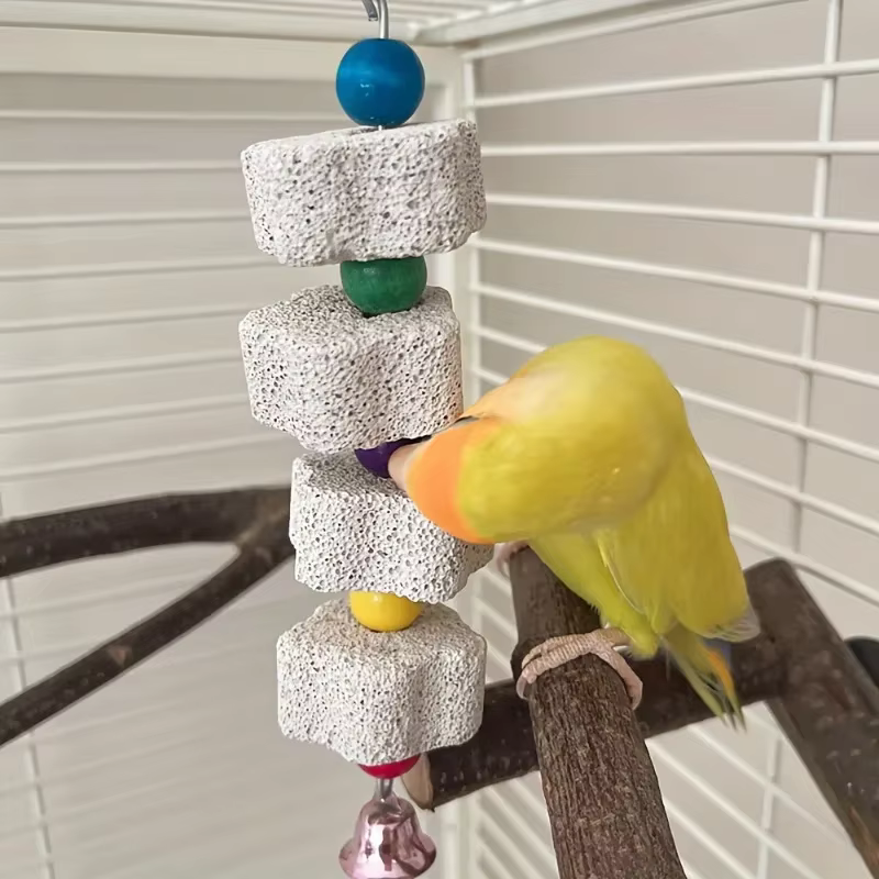 Flower-Shaped Bird Molar Toy Parrot Grinding Stone Bird Cage Toy Parakeet Chinchilla Squirrel Toy Bird Cage Accessories — image 1