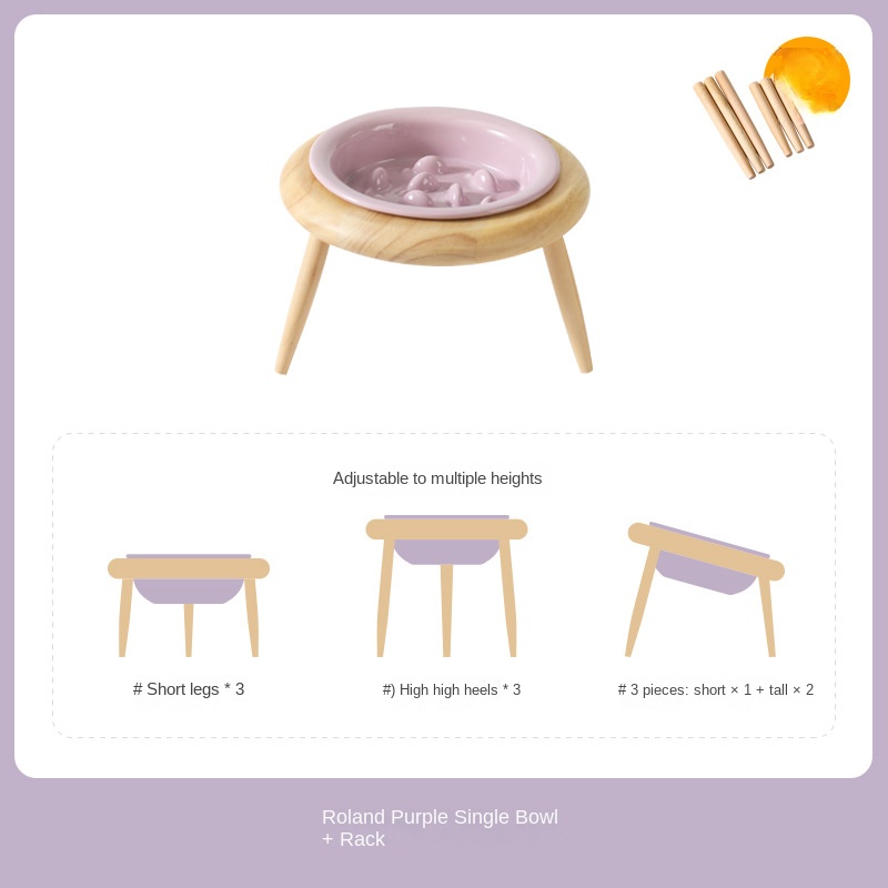 Ceramic Slow Feeding Elevated Cat Bowl Neck Support Cat Food Bowl Pet Ceramic Water Bowl for Cats and Dogs — image 15