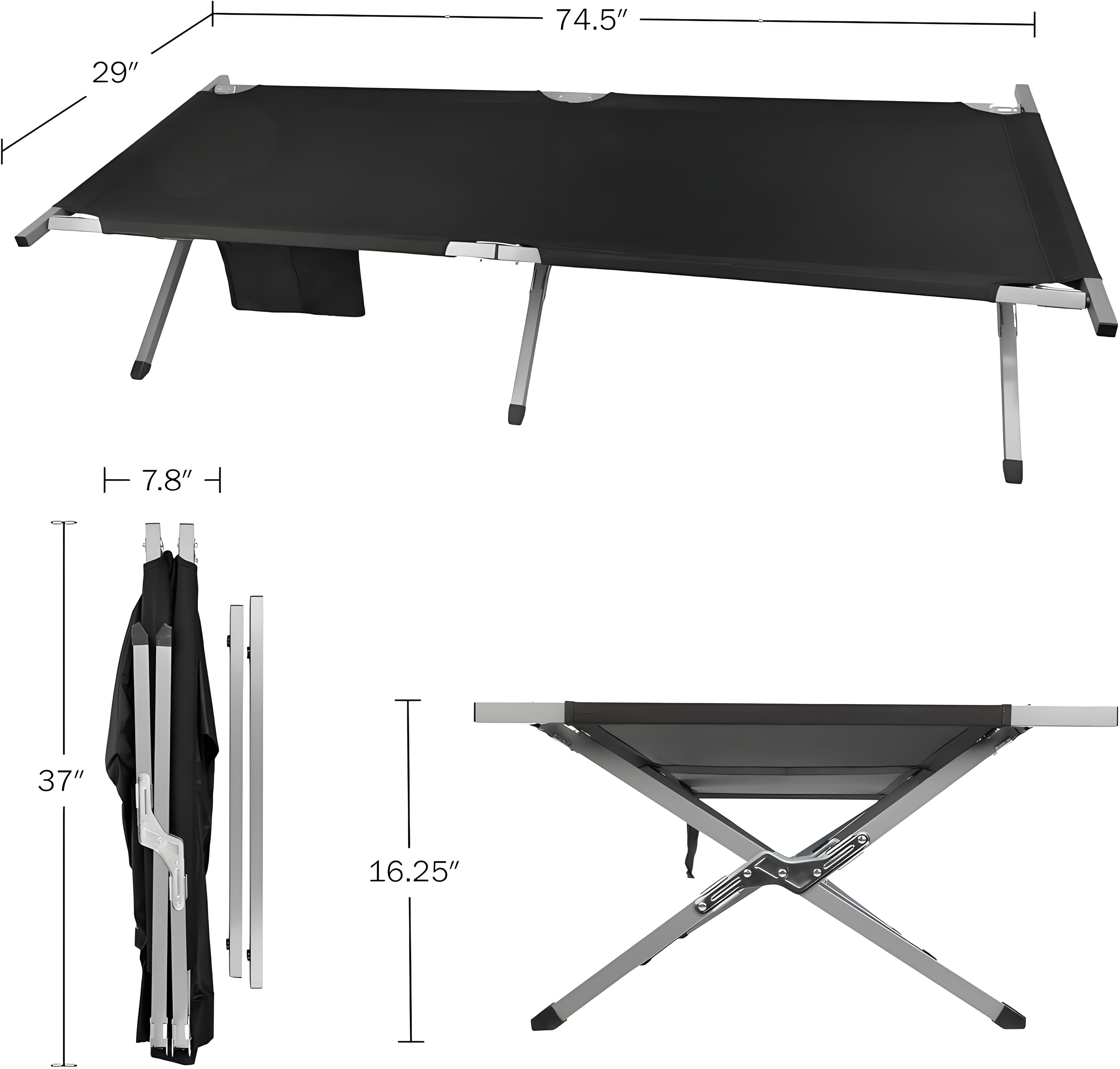 Marching Bed Outdoor Camping Bed, Foldable Lightweight Bed, Portable Camping Bed With Portable Bag, Suitable For Adult Hiking And Hunting Trips Black — image 6