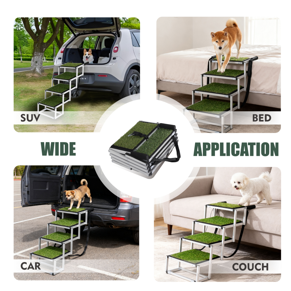 Foldable Dog Ramp For Cars, SUVs, Trucks, Portable Pet Dog Stairs For Large Dogs With Non-Slip Surface & Reinforced Design, Lightweight Yet Sturdy Supports Up To 250lbs — imagen 3