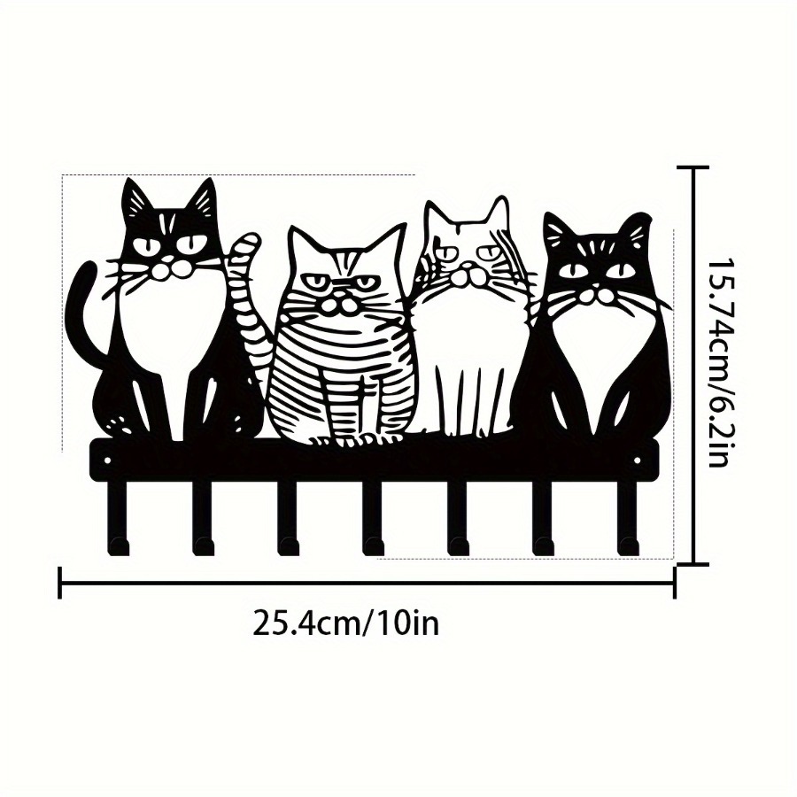 Set de Ganchos de Pared con Diseño de Gato - Decoración Tierna y Práctica Estilo Granja — imagen 2