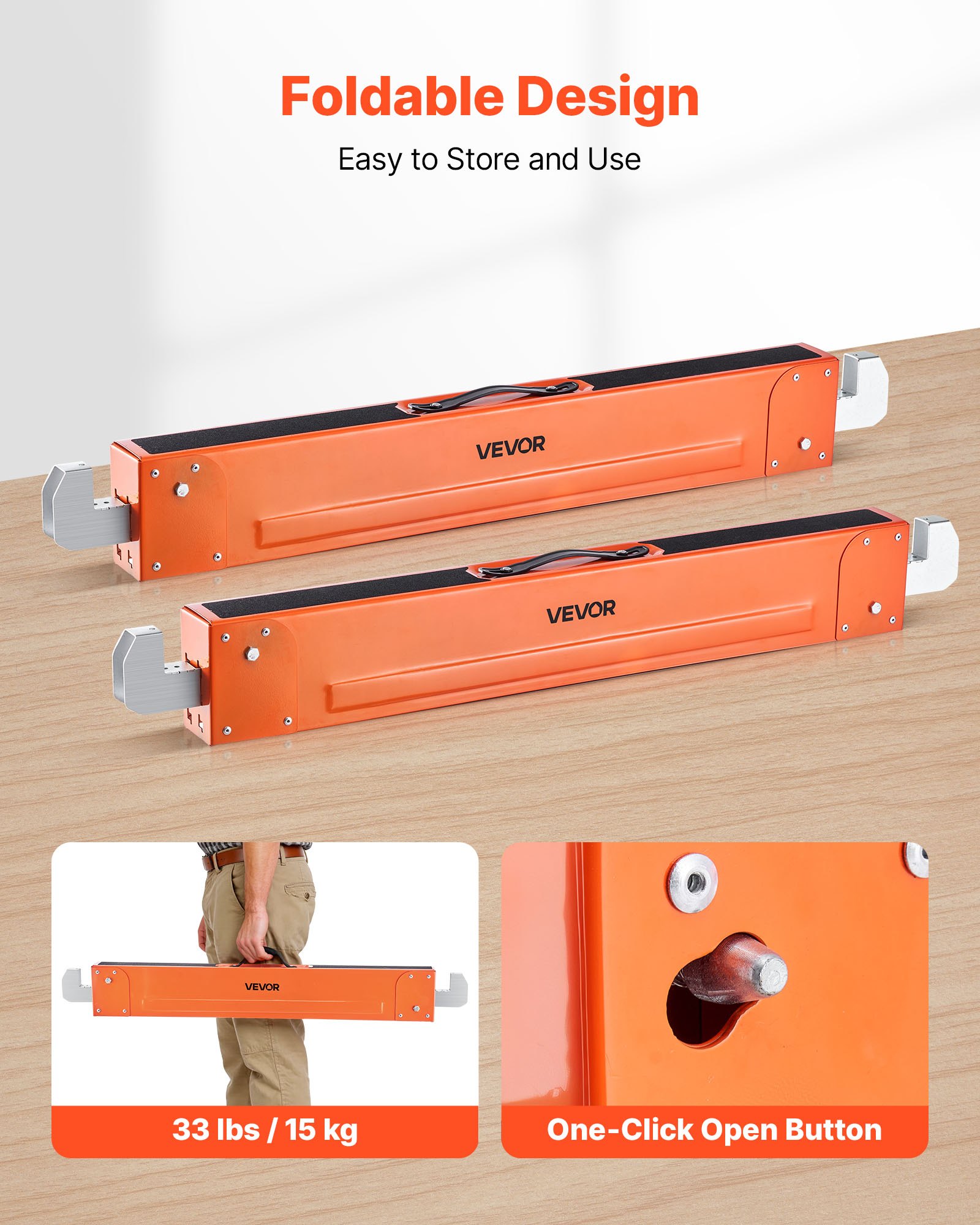 Caballetes de Corte, 2 Piezas, Caballetes Portátiles Plegables con Capacidad de 1323 Lbs, Piernas Resistentes y Base Anti-Slip para Carpintería, Técnicos y Contratistas — imagen 4