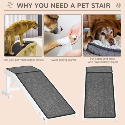 Ramp For Dog Bed, Pet Ramp For Dog With Non-slip Carpet And Top Platform — imagen 4