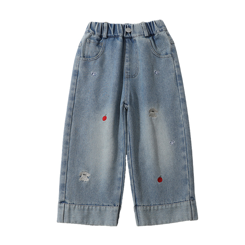 Children's Embroidered Dog Denim Pants — image 2